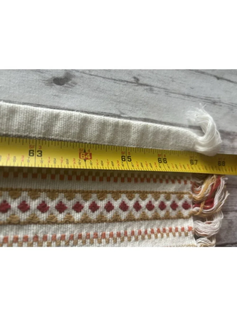 Pier 1 Imports Textured Woven Striped Fringe Table Runner 67